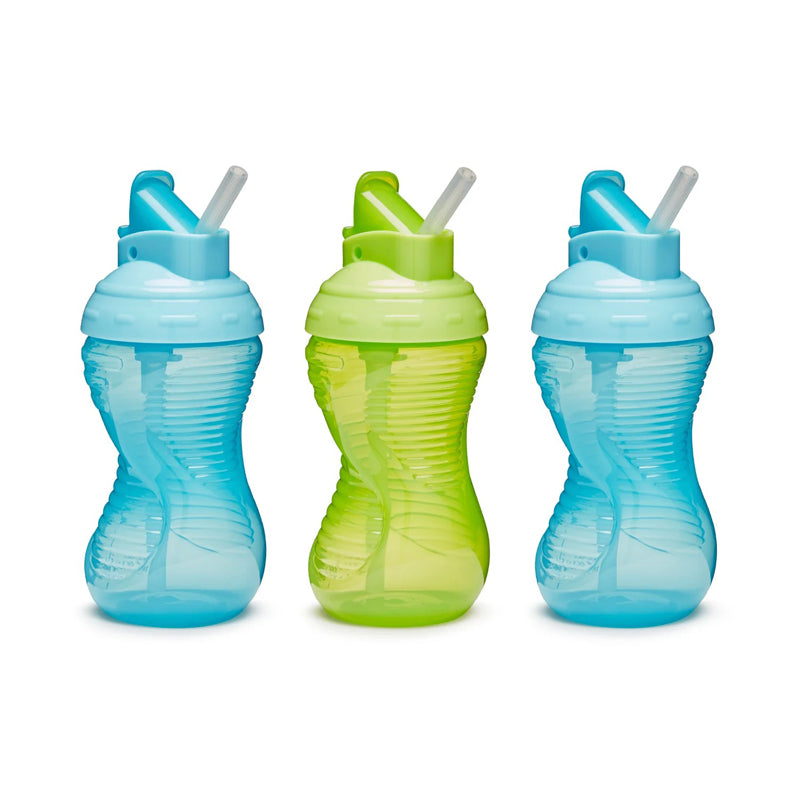 Munchkin Mighty Grip Straw Cup Blue & Green 10Oz 3pk