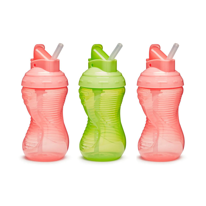 Munchkin Mighty Grip Straw Cup Pink & Green 10Oz 3pk