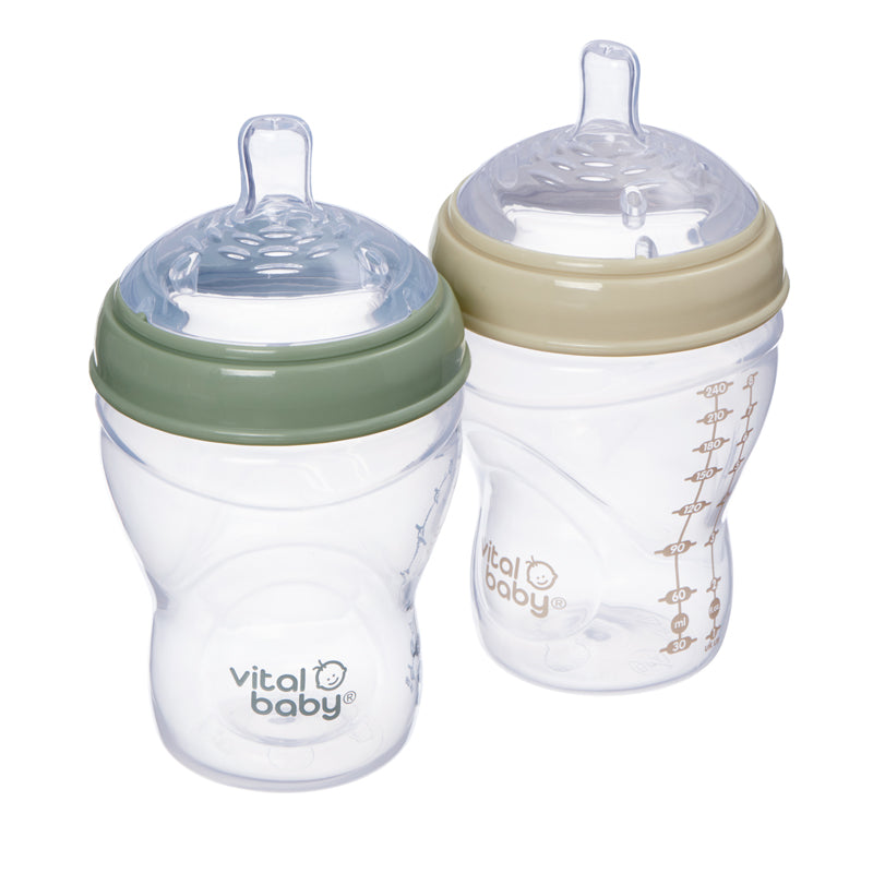 Vital Baby Nurture Breast Like Bottle 240ml 2Pk