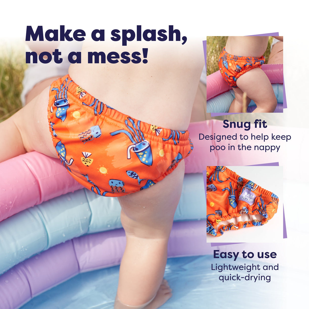 Reusable Swim Nappy in Stretch