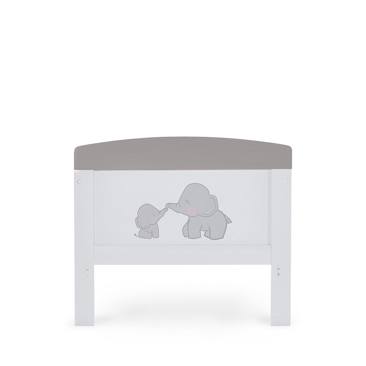 Obaby Grace Inspire Cot Bed & Fibre Mattress - Me & Mini Me Elephants - Grey