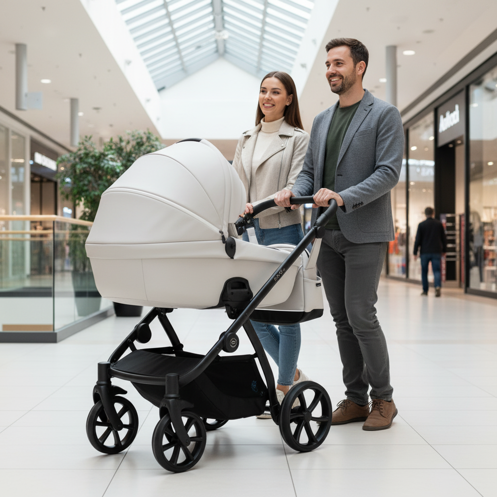 Noordi Fjordi V1 Leather 3in1 with Joie i-Snug 2 Car Seat, Cloud