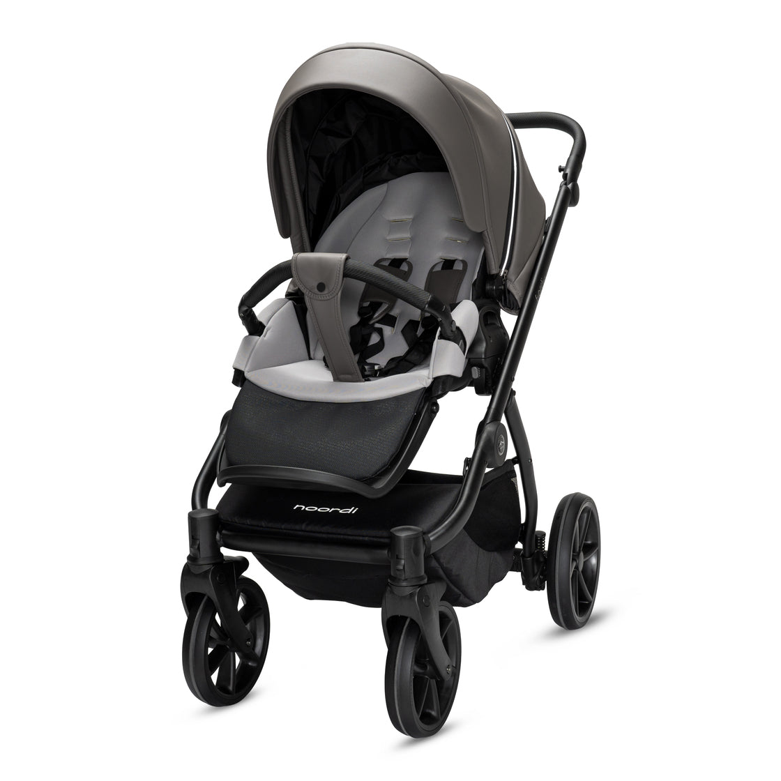 Noordi Fjordi V2 Leather - 2in1 Pushchair with ThermoCot™ Carrycot- Stone Grey