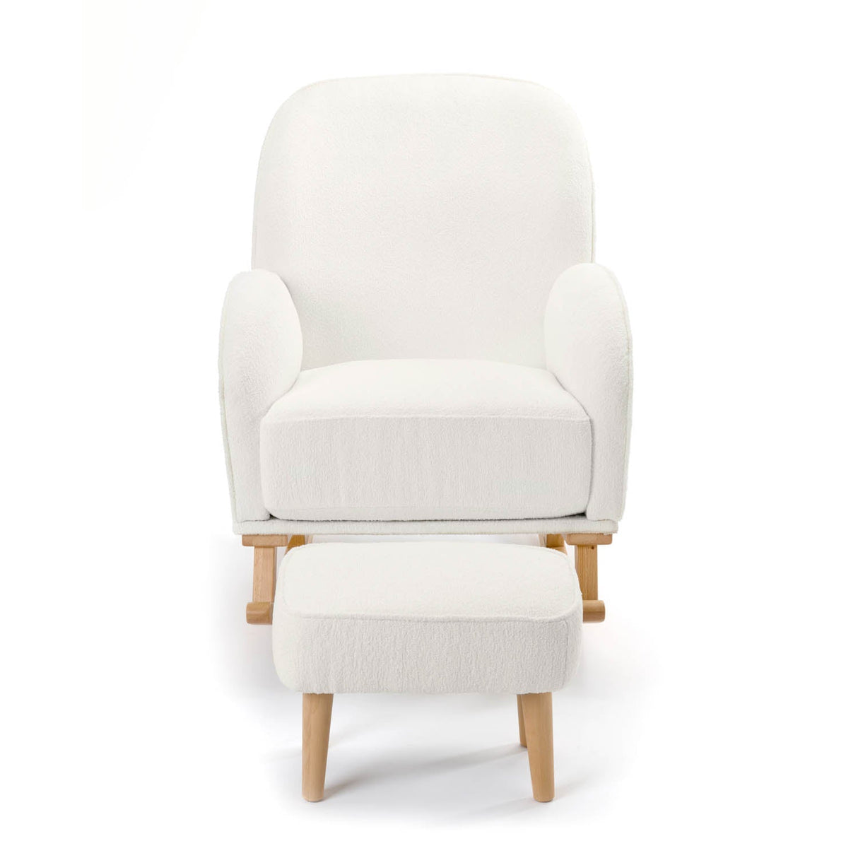 Babymore Freya Nursing Chair with Stool - Off White Bouclé