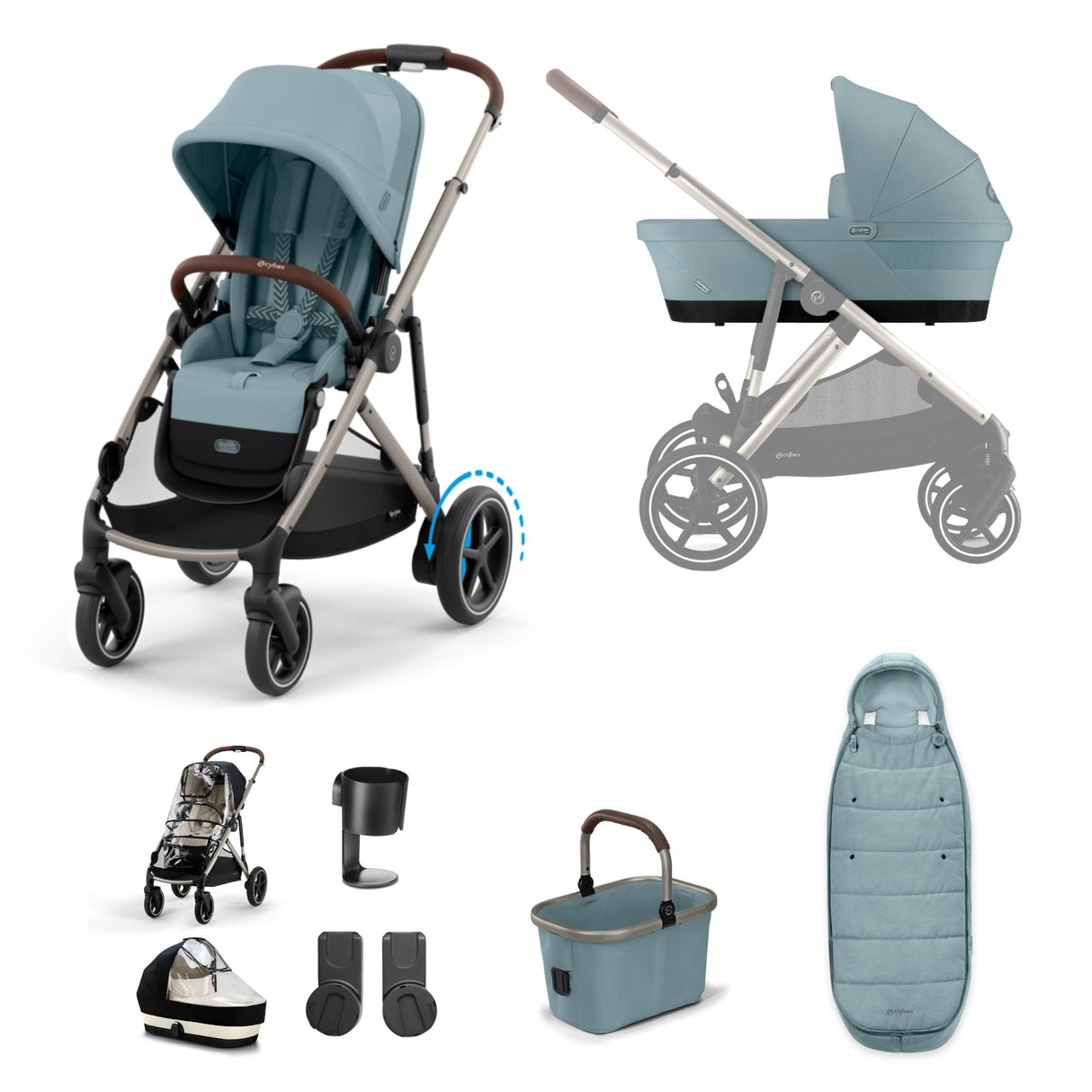 Cybex e-Gazelle S Essential Bundle - Stormy Blue