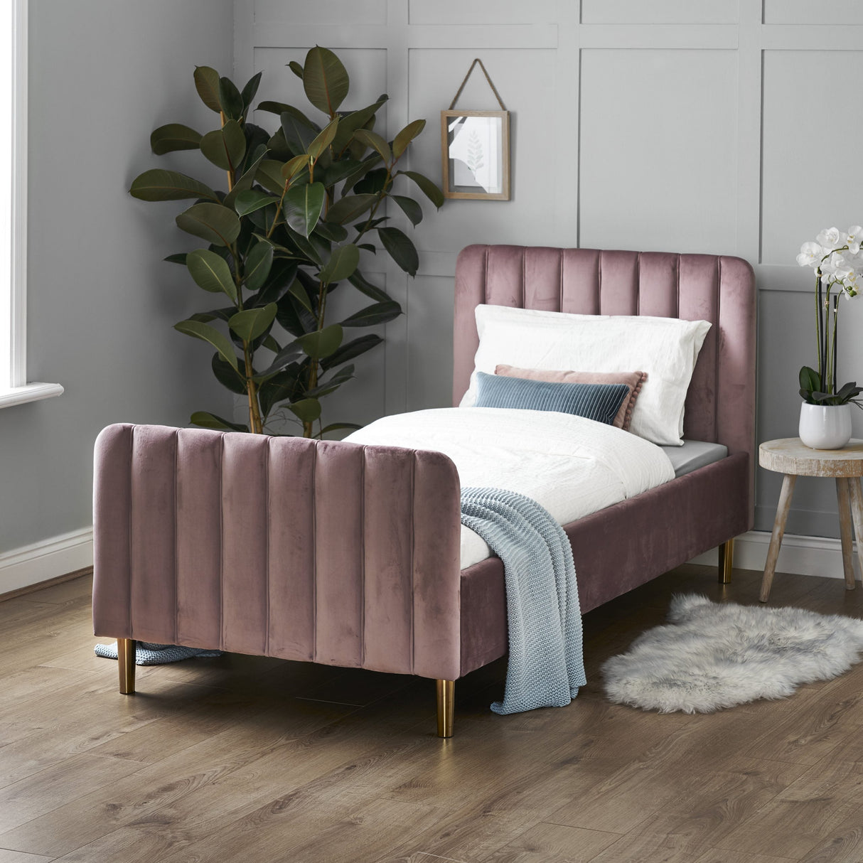 Obaby Gatsby Single Bed - Dusty Pink