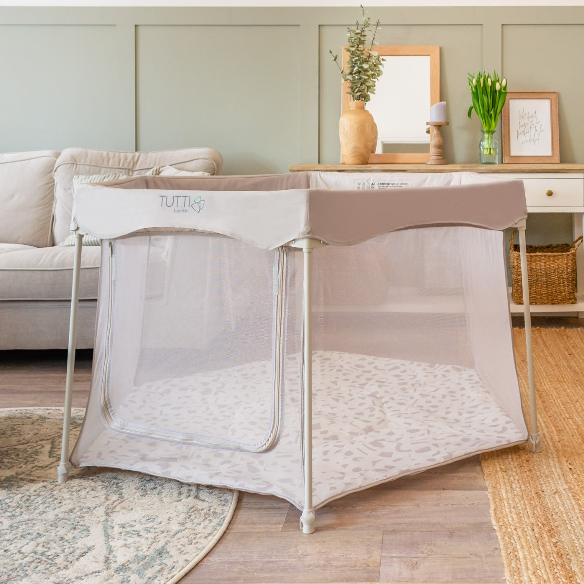 Tutti Bambini Hexa Playpen – Mushroom / Terrazzo - Mushroom