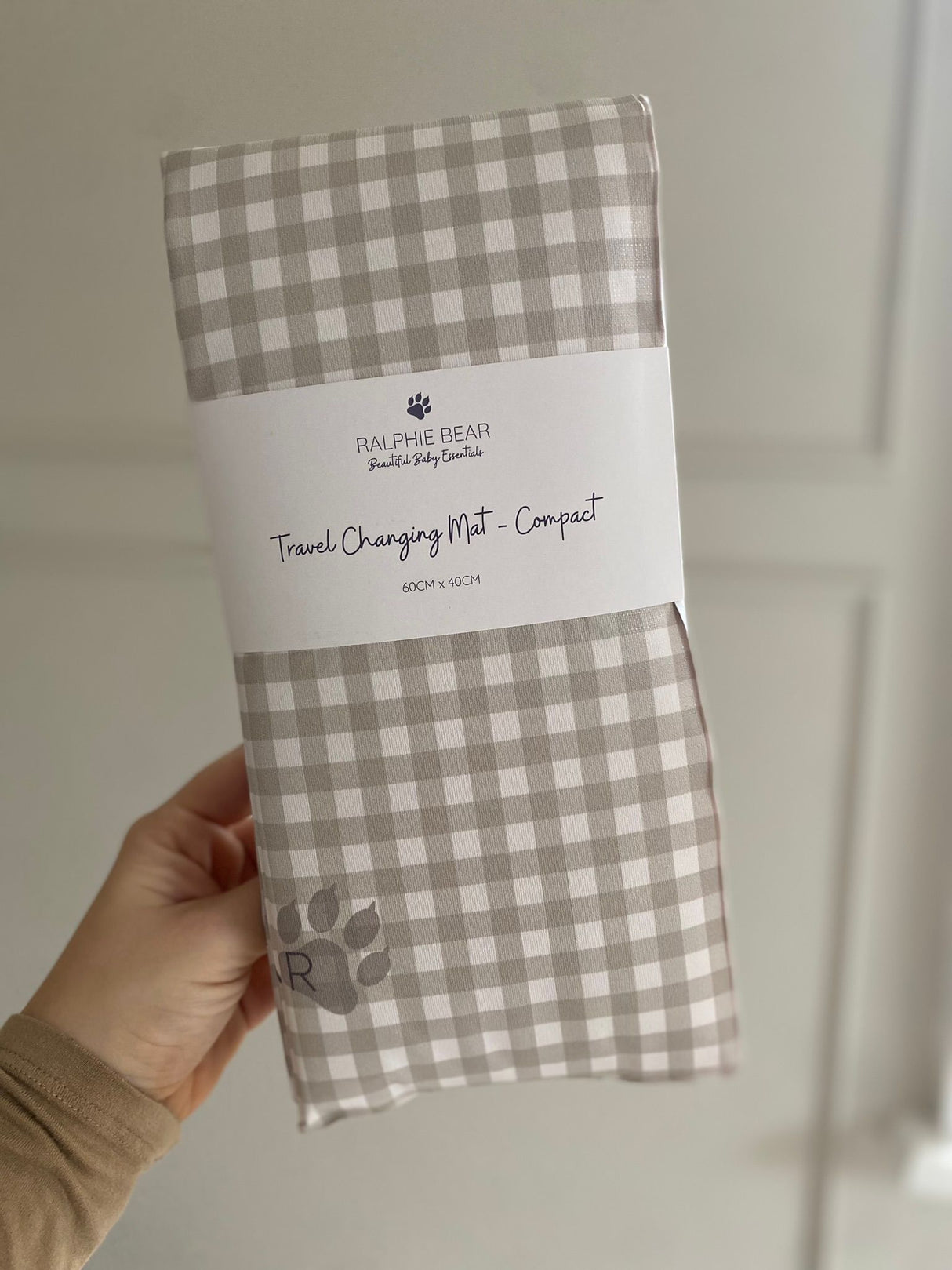 Gingham Sage Compact Travel Mat
