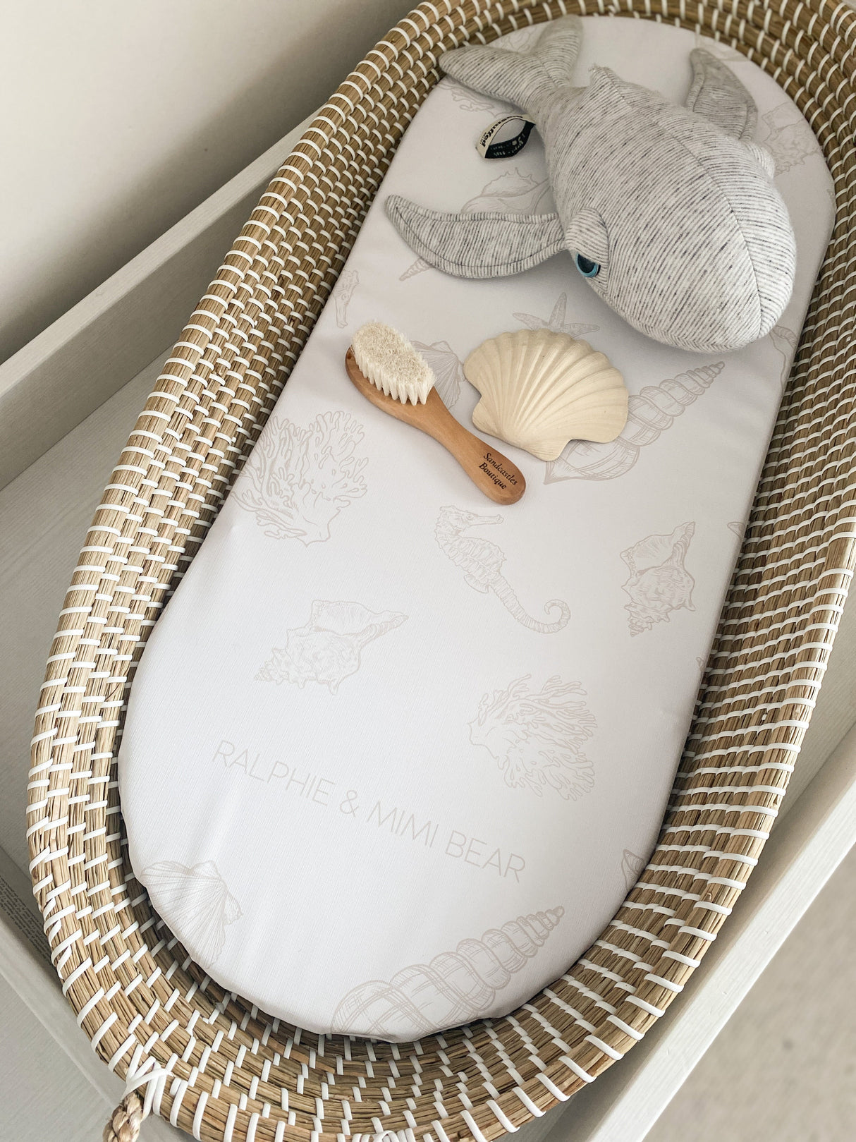 Changing Basket Mat Liner - Seashell