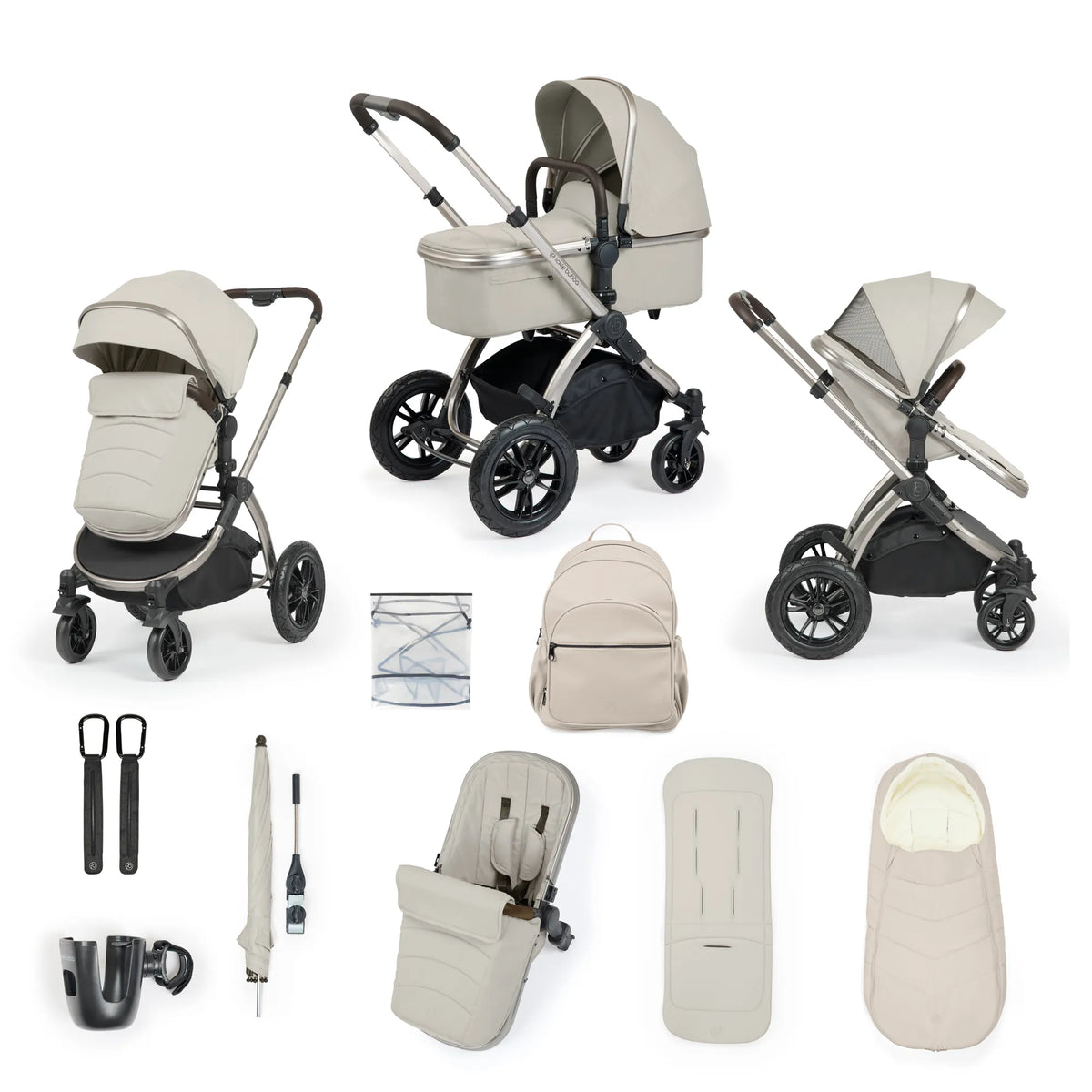 Ickle Bubba Stomp Luxe Elements Edition 12 Piece Pram - Moonbeam
