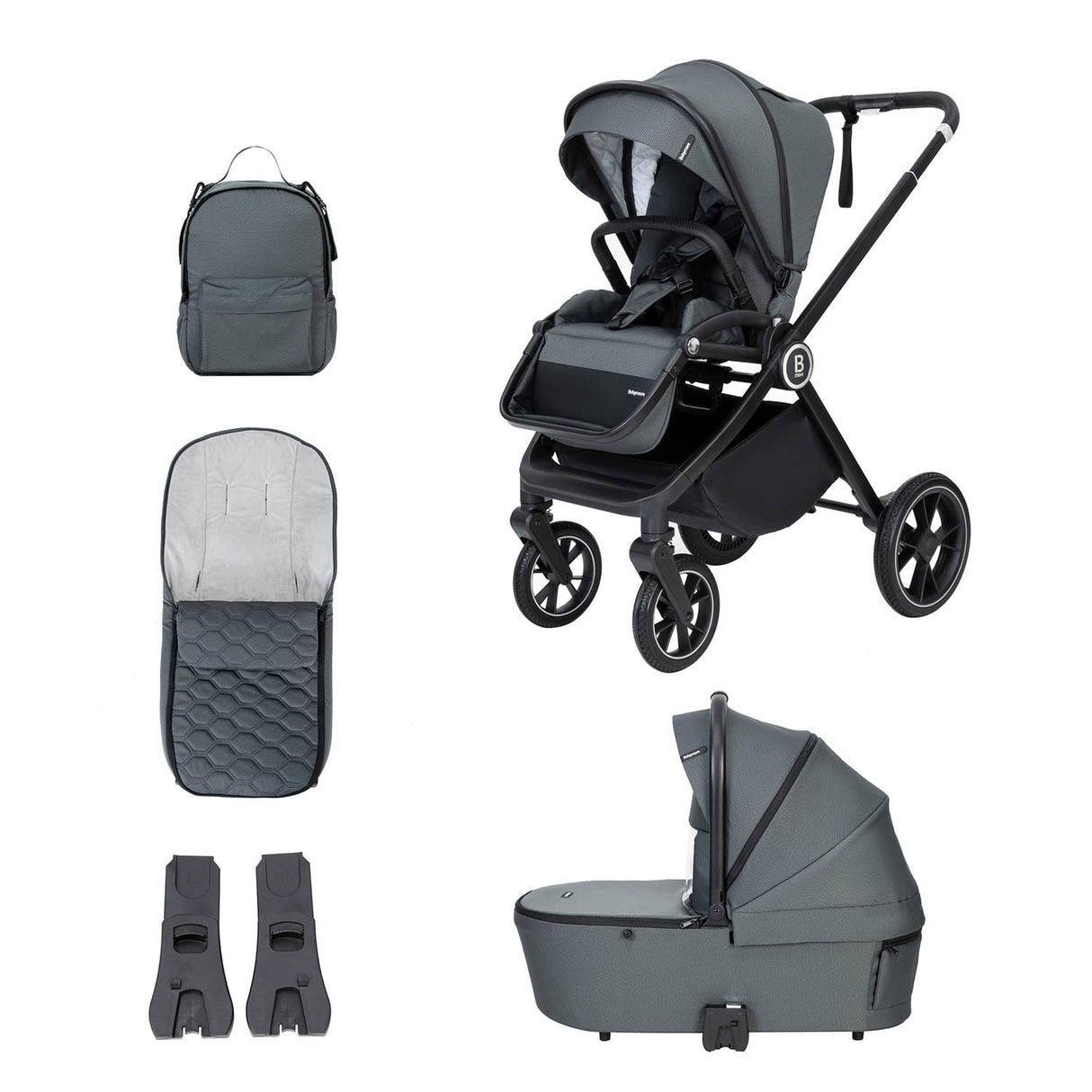 Babymore Kai Pram & Pushchair - Forest Grey