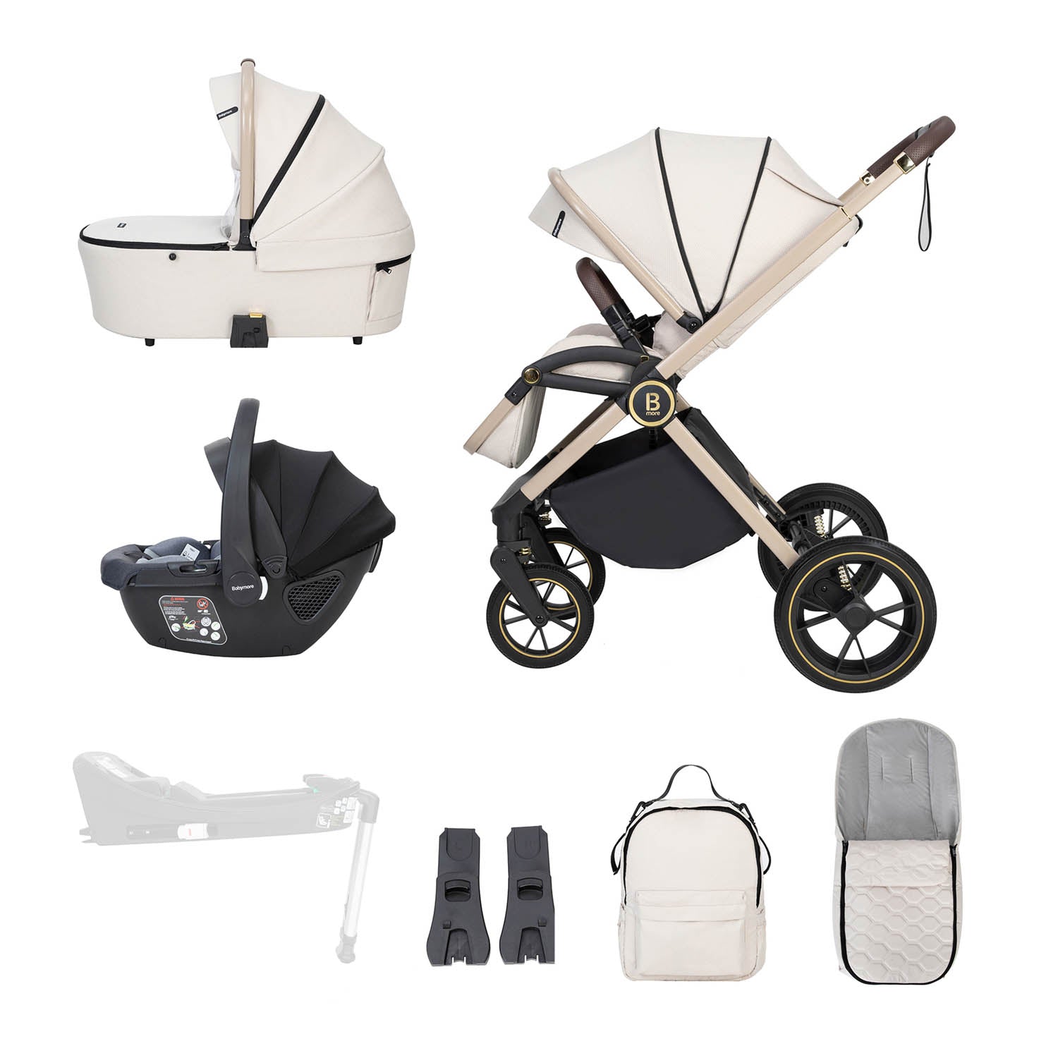 Babymore Kai Travel System Coco Car Seat - Sandstone