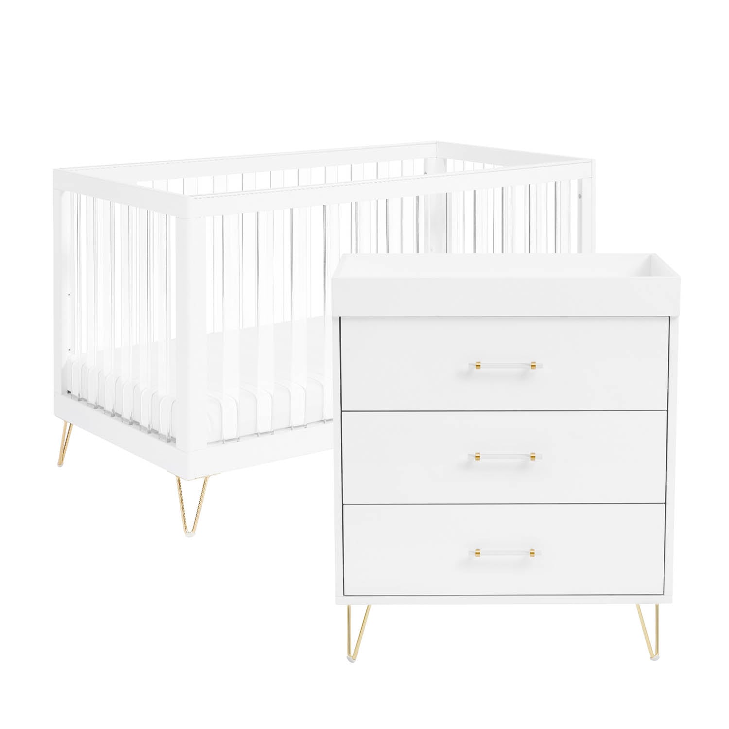 Babymore Kimi XL Acrylic 2 Piece Nursery Room Set