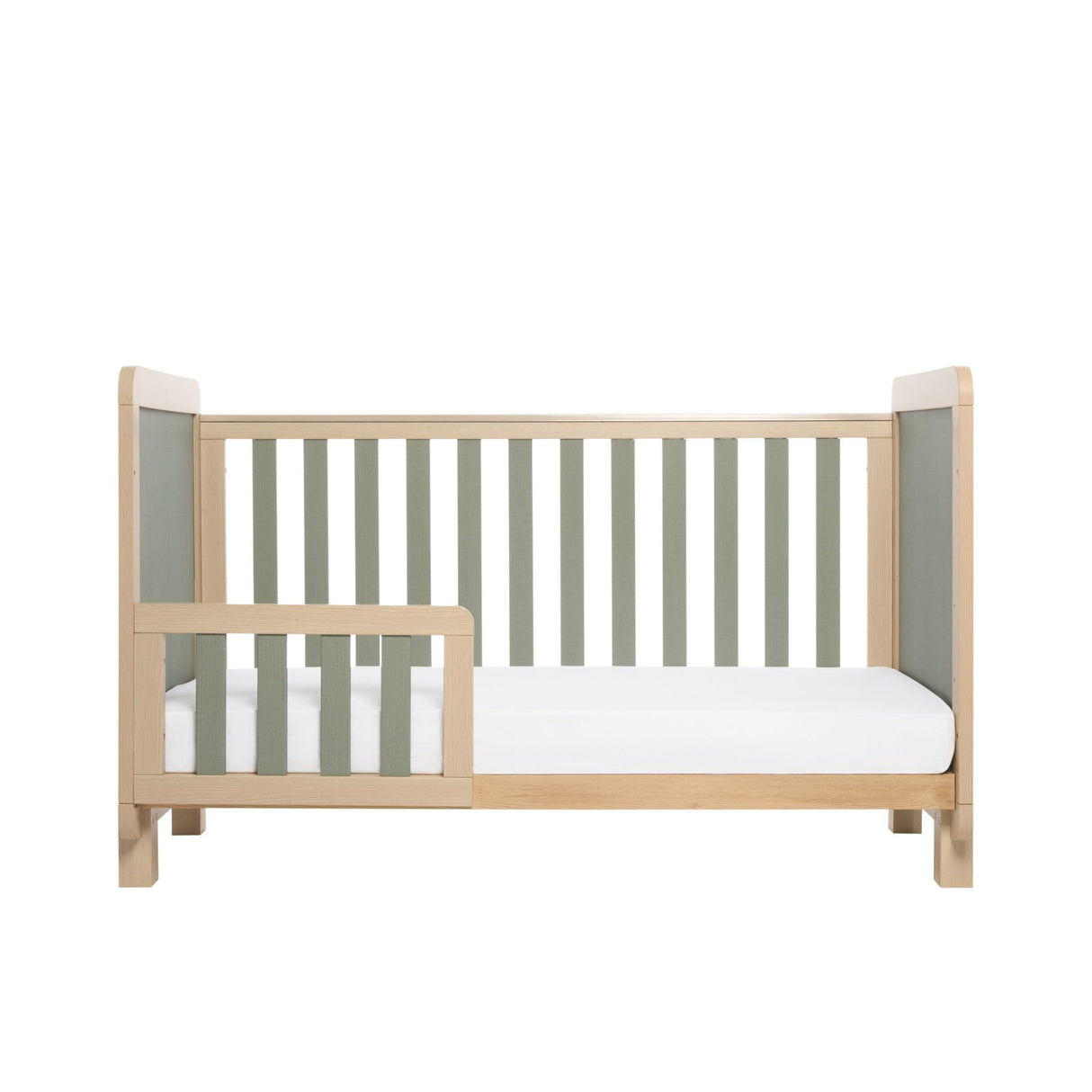 Tutti Bambini Kuba Cot Bed - Pickled Oak / Sage Weave