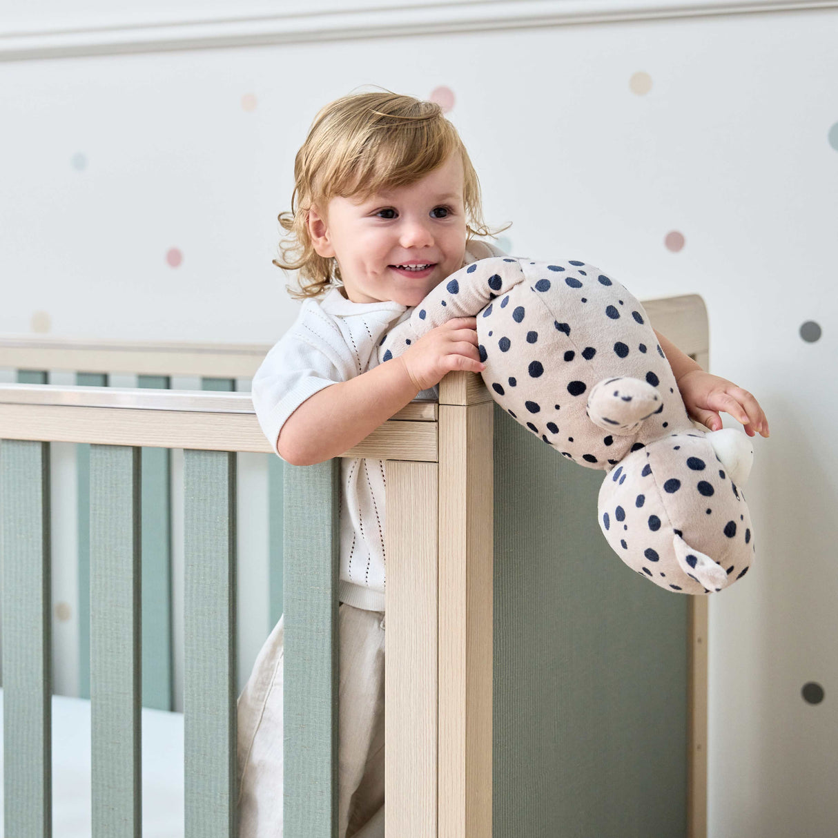 Tutti Bambini Kuba Cot Bed - Golden Oak/Sage Weave