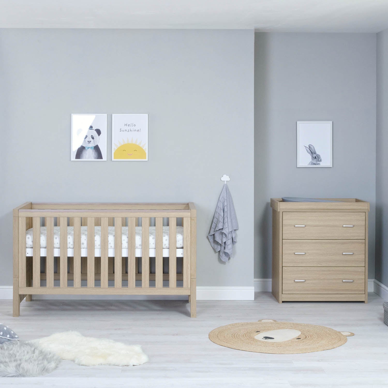 Babymore Luno 2 Piece Room Set - Oak