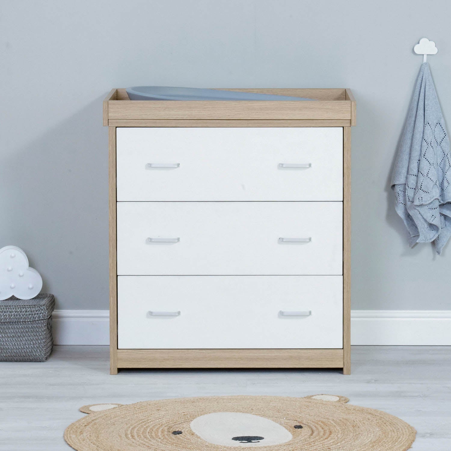 Babymore Luno Veni Chest Changer - White Oak