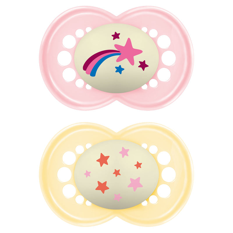 MAM Night Soother Pink Astro 18-36m 2Pk