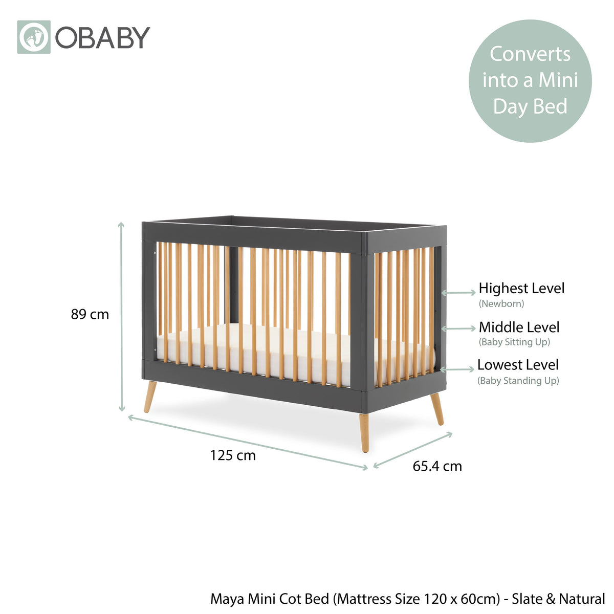 Obaby Maya Mini 2 Piece Room Set - Slate
