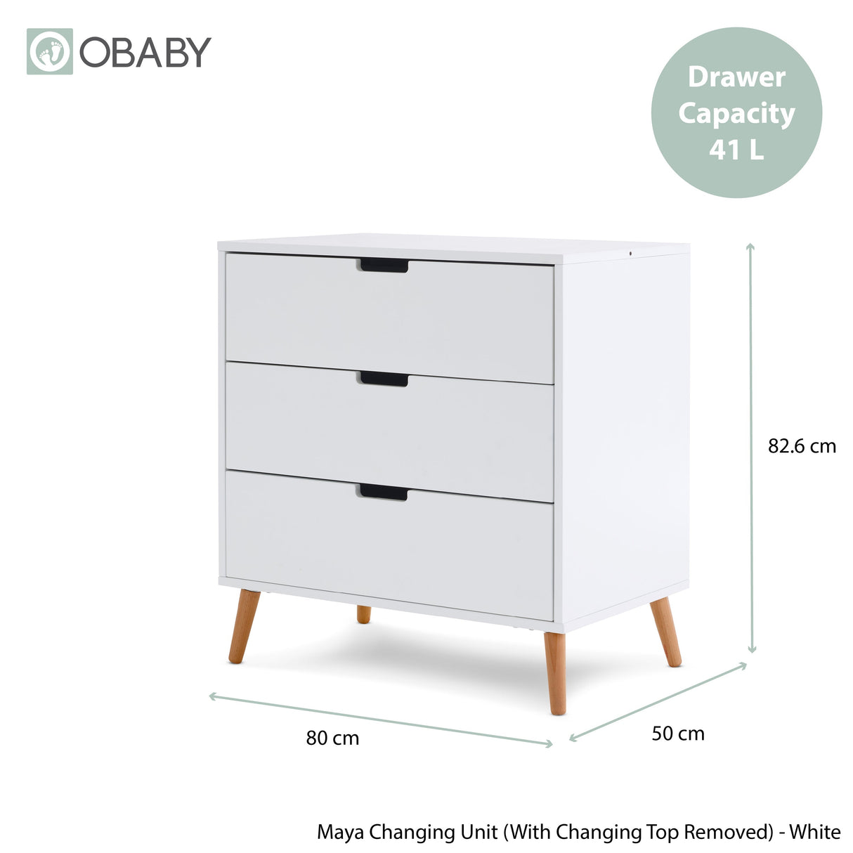 Obaby Maya 3 Piece Room Set - White With Natural