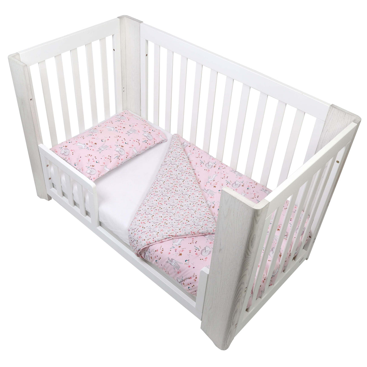 Meadowlands Organic Cotton Toddler 3 Piece All-in-One 4.0 Tog Quilt Bedding Set with Bumper