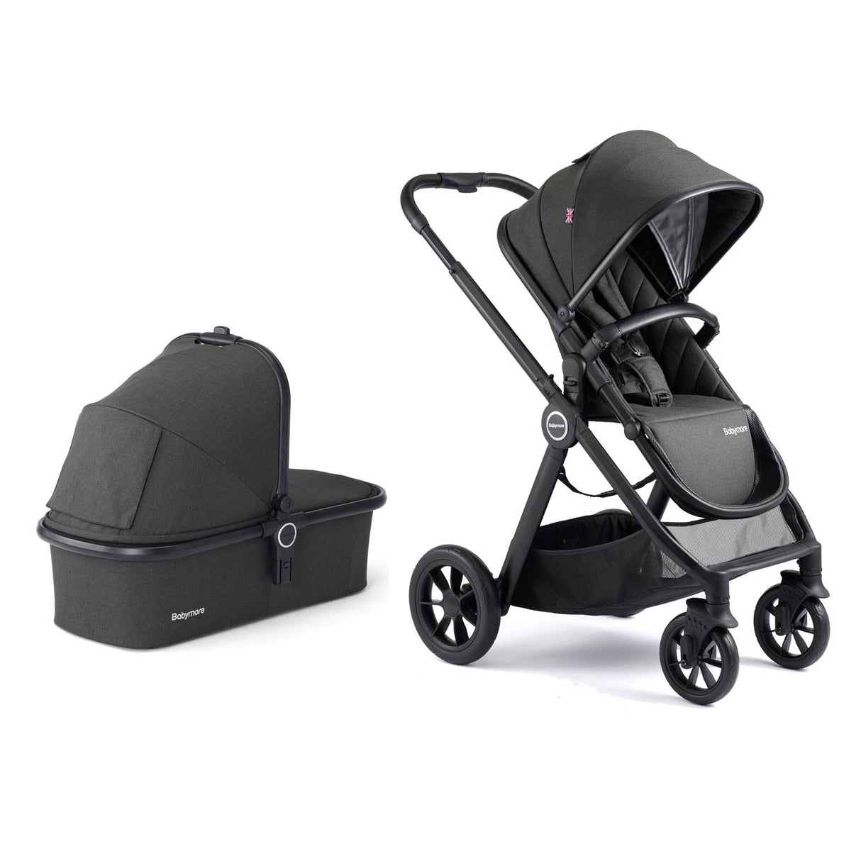 Babymore Memore V2 Pram & Pushchair - Black