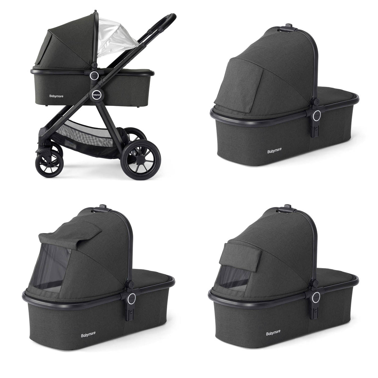 Babymore Memore V2 Pram & Pushchair - Black