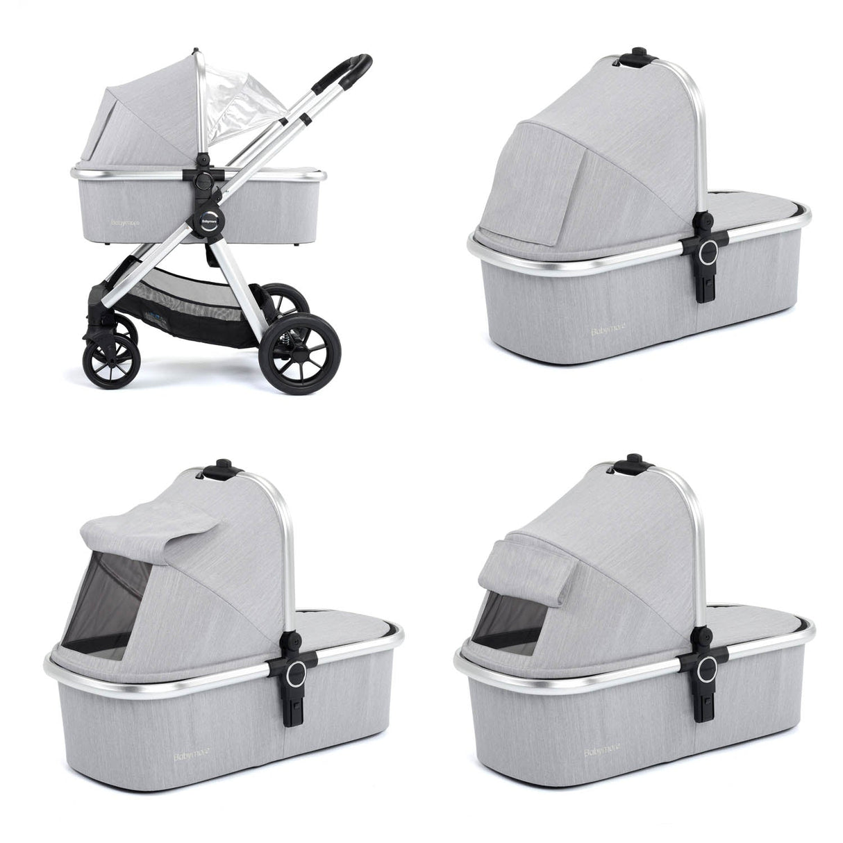 Babymore Memore V2 Pram & Pushchair - Silver