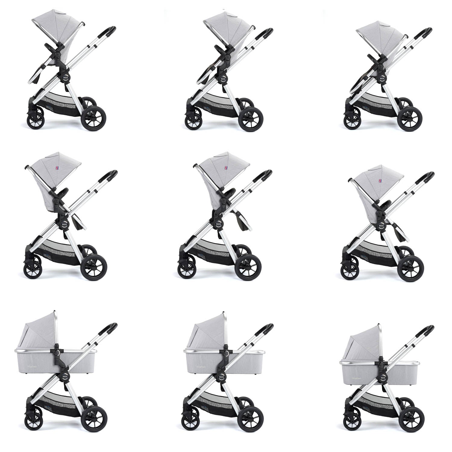 Babymore Memore V2 Travel System + Coco Car Seat - Silver
