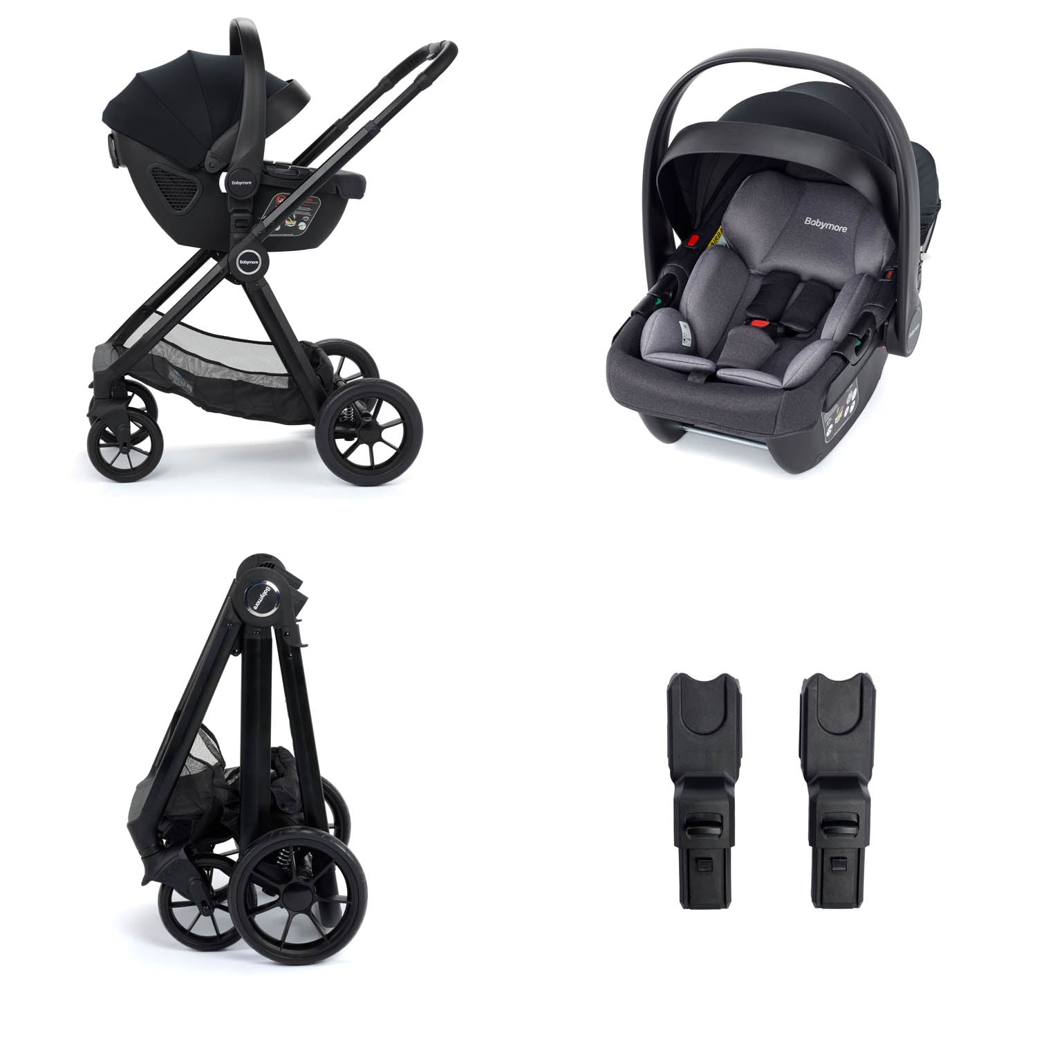 Babymore Mimi Travel System + Coco Car Seat - Black