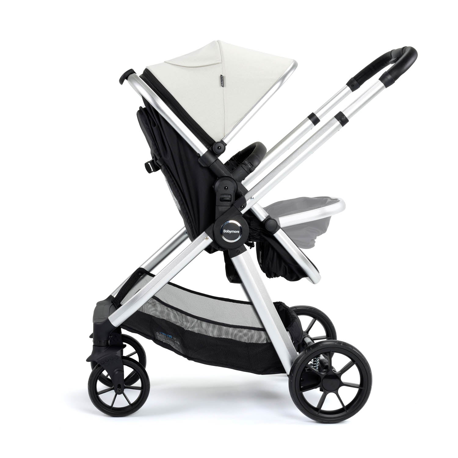 Babymore Mimi Travel System + Coco Car Seat & Base - Silver