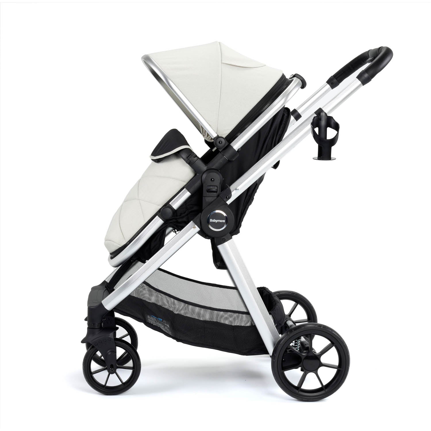 Babymore Mimi Travel System + Pecan Car Seat - Silver