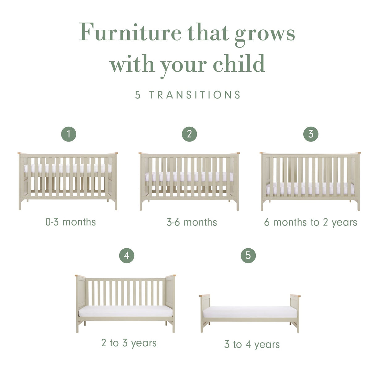 Tutti Bambini Misha Cot Bed - Mushroom & Golden Oak