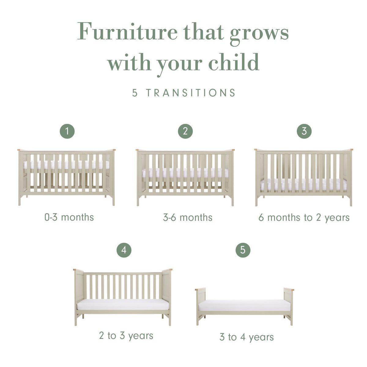 Tutti Bambini Misha Cot Bed - Mushroom & Golden Oak