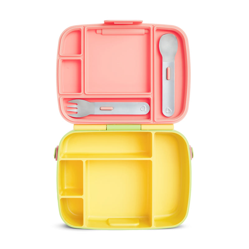 Munchkin Lunch Bento Box With Utensils Pink