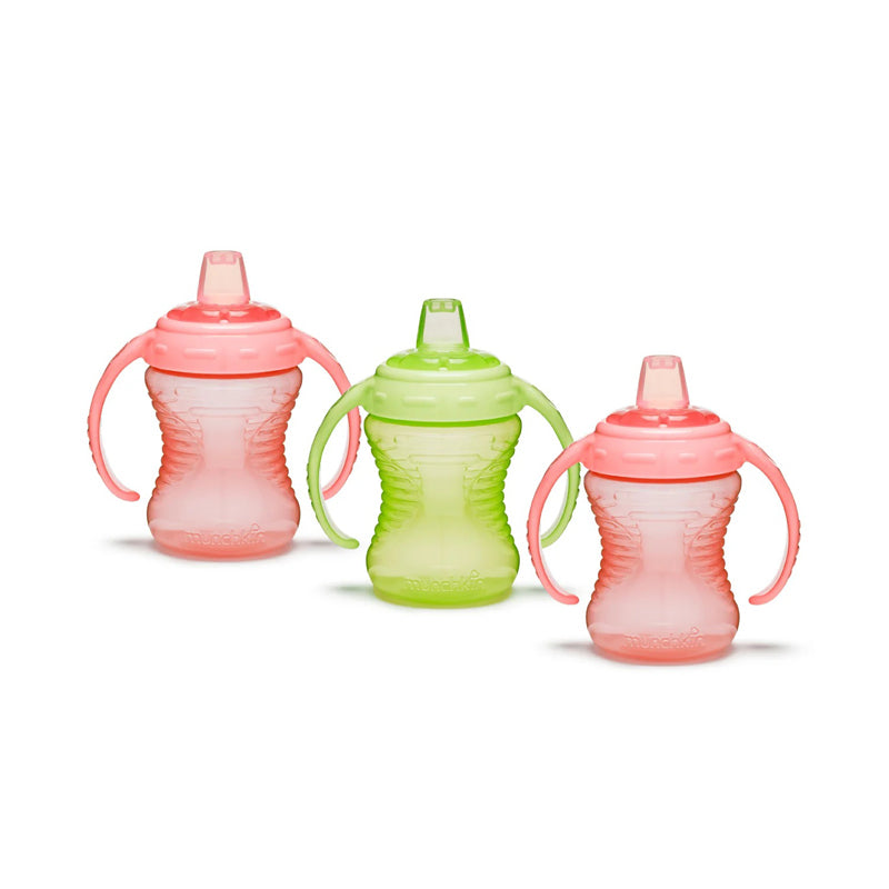 Munchkin Mighty Grip Cup Pink & Green 10Oz 3pk