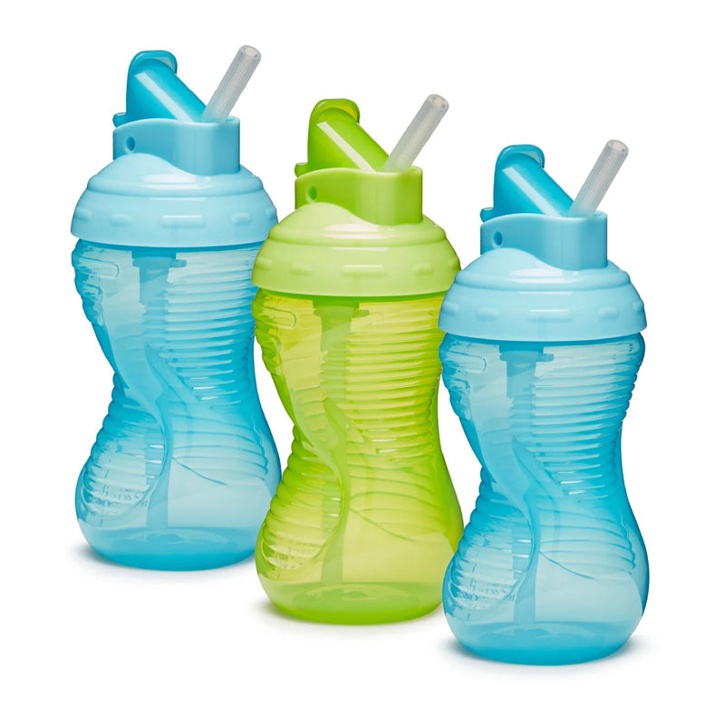 Munchkin Mighty Grip Straw Cup Blue & Green 10Oz 3pk
