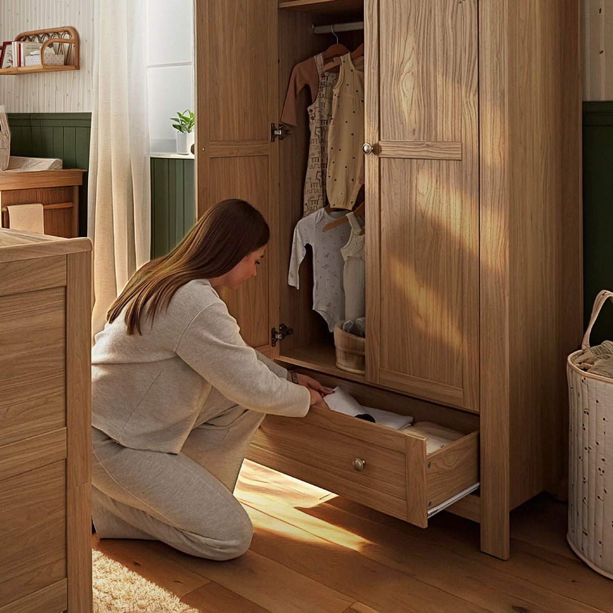 CuddleCo Burford Dresser Wardrobe - Oak