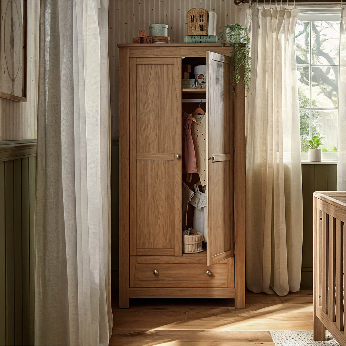 CuddleCo Burford Dresser Wardrobe - Oak