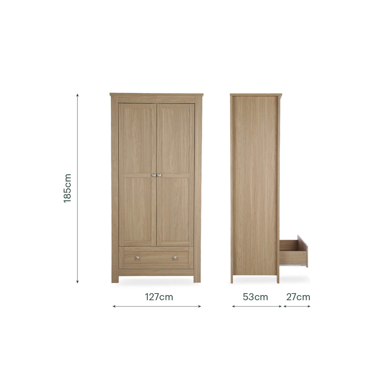 CuddleCo Burford Dresser Wardrobe - Oak