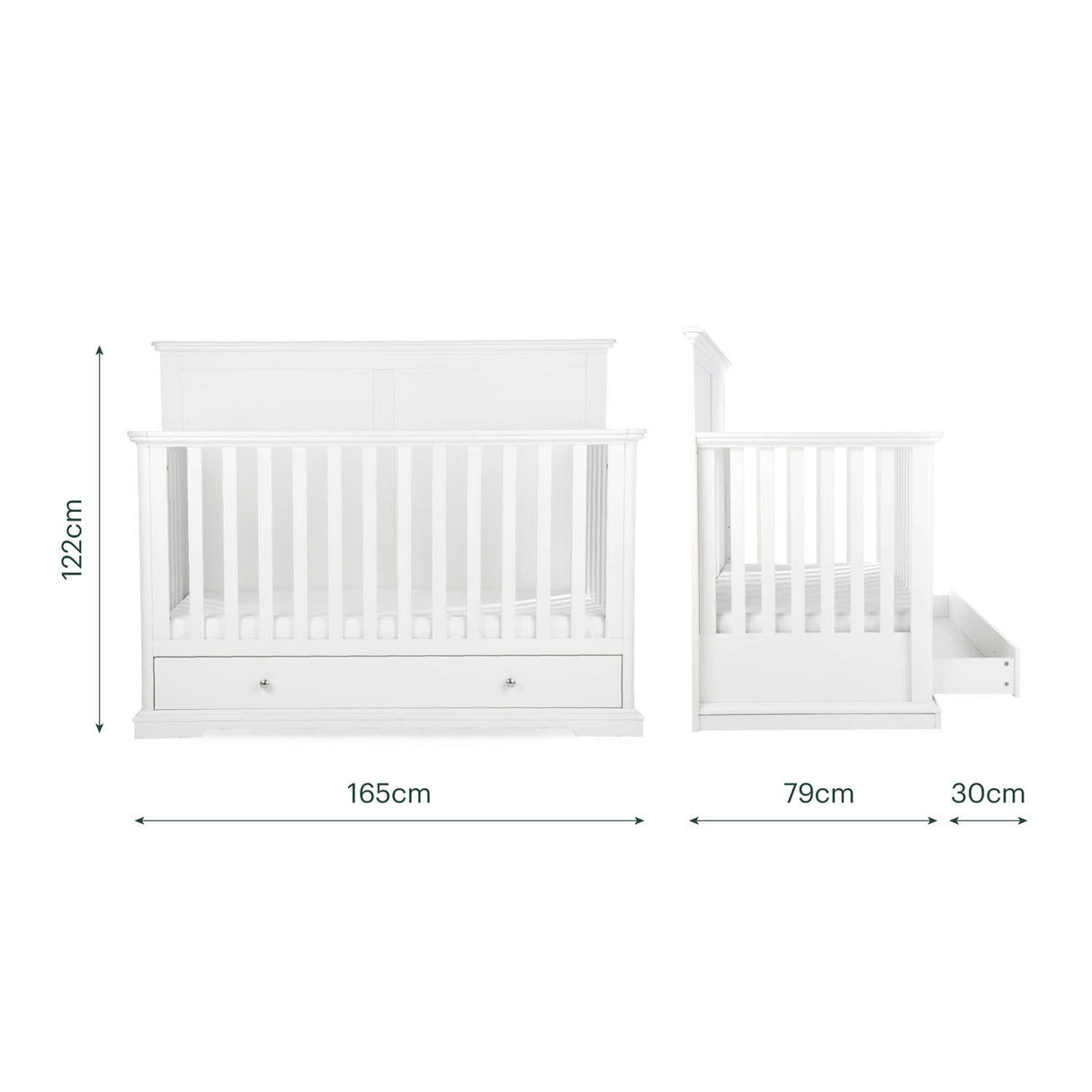 CuddleCo Beaumont Grand 3 Piece Nursery Furniture Set - White