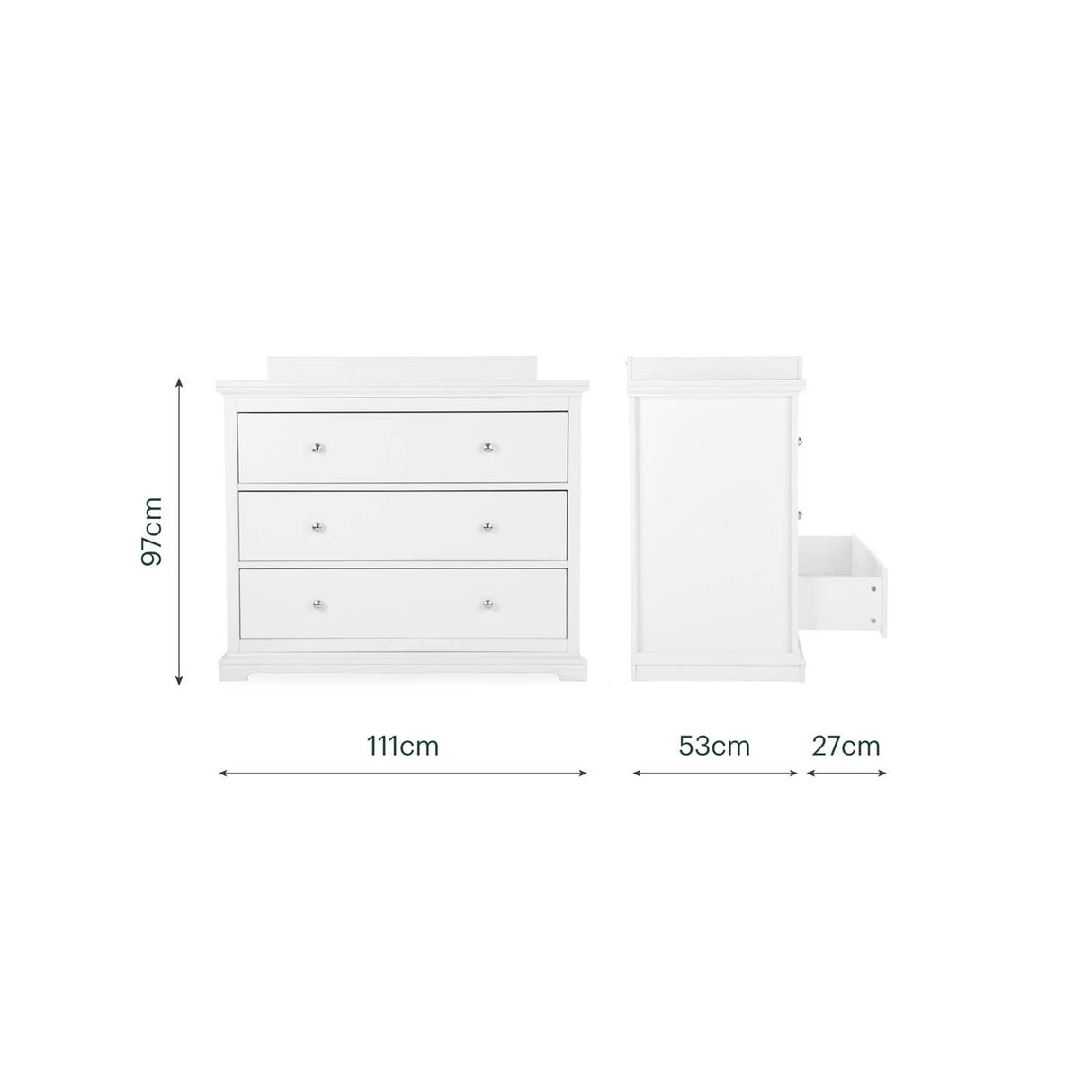 CuddleCo Beaumont 2 Piece Nursery Furniture Set - White