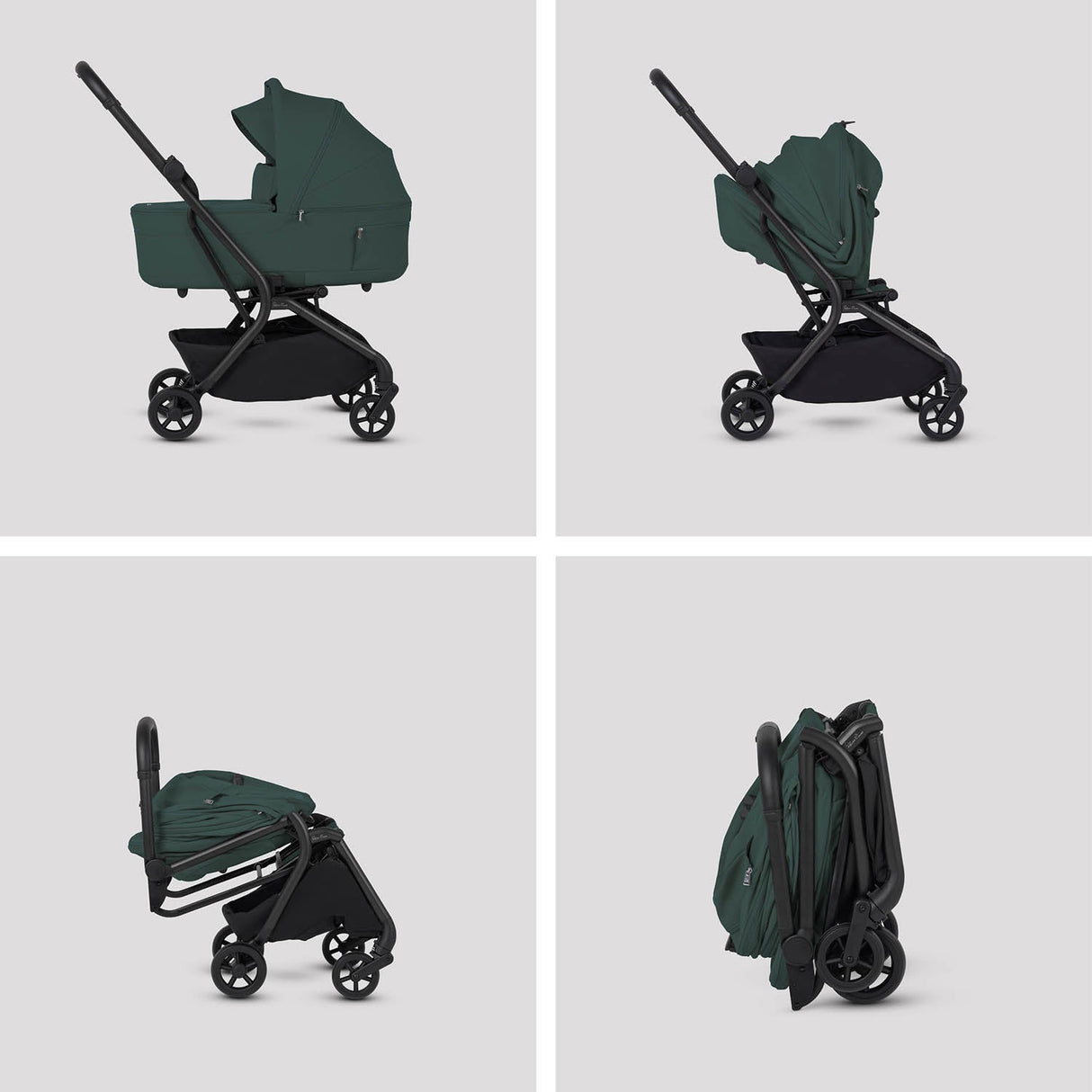 Silver Cross Nia Stroller & Carrycot - Conifer