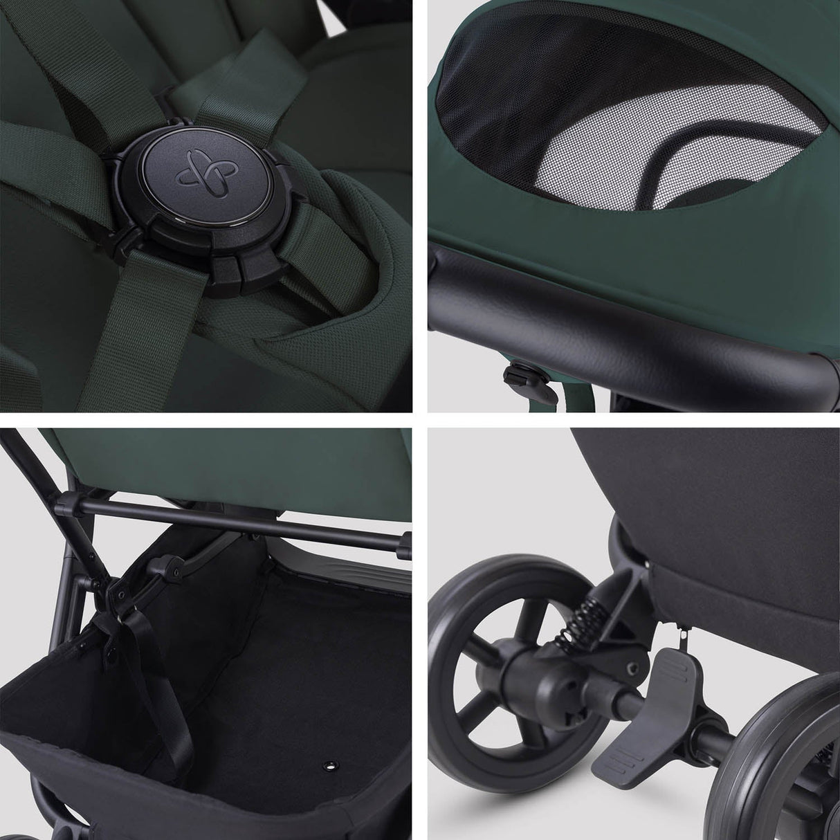 Silver Cross Nia Stroller & Carrycot - Conifer