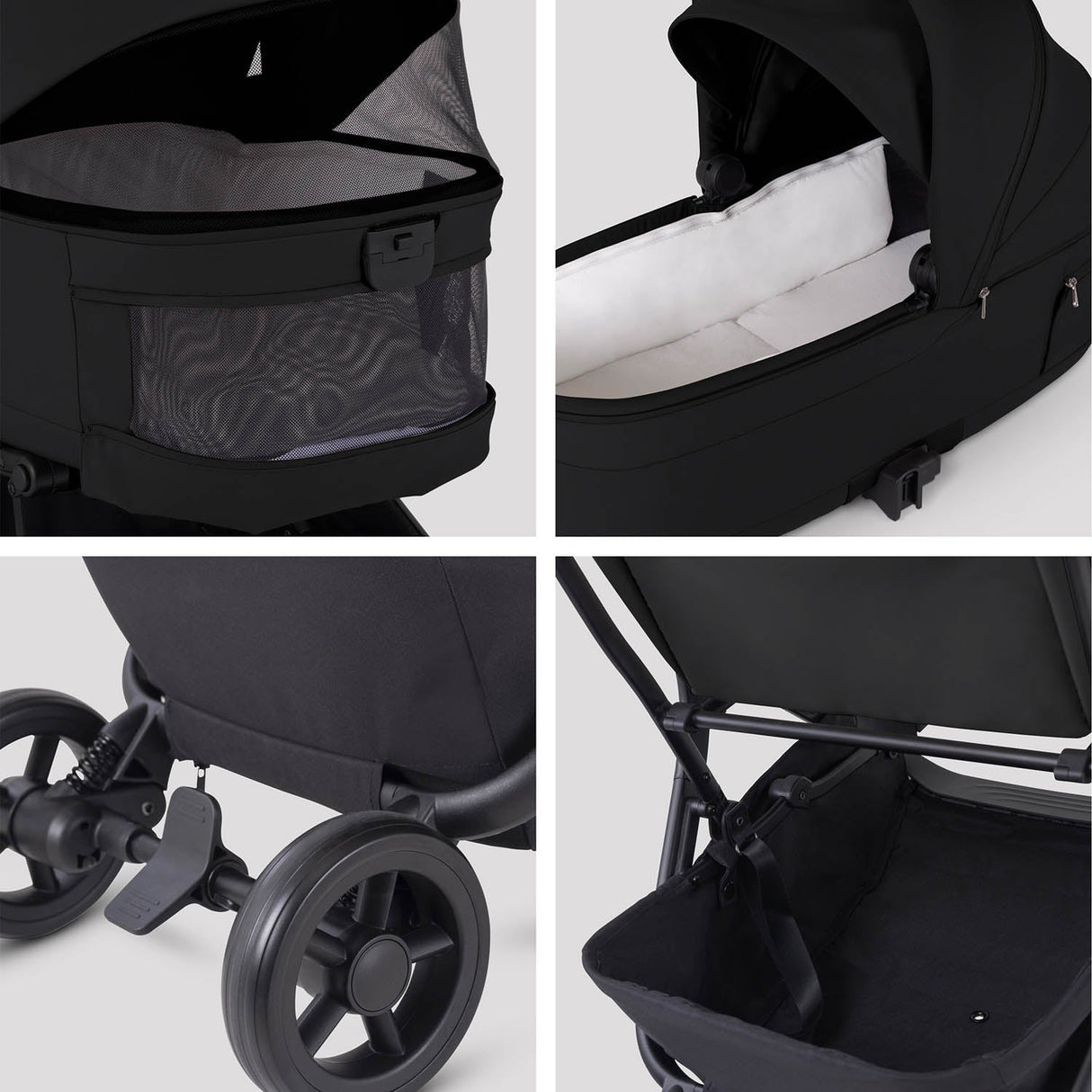 Silver Cross Nia Glide Plus Travel System & Accessories - Onyx