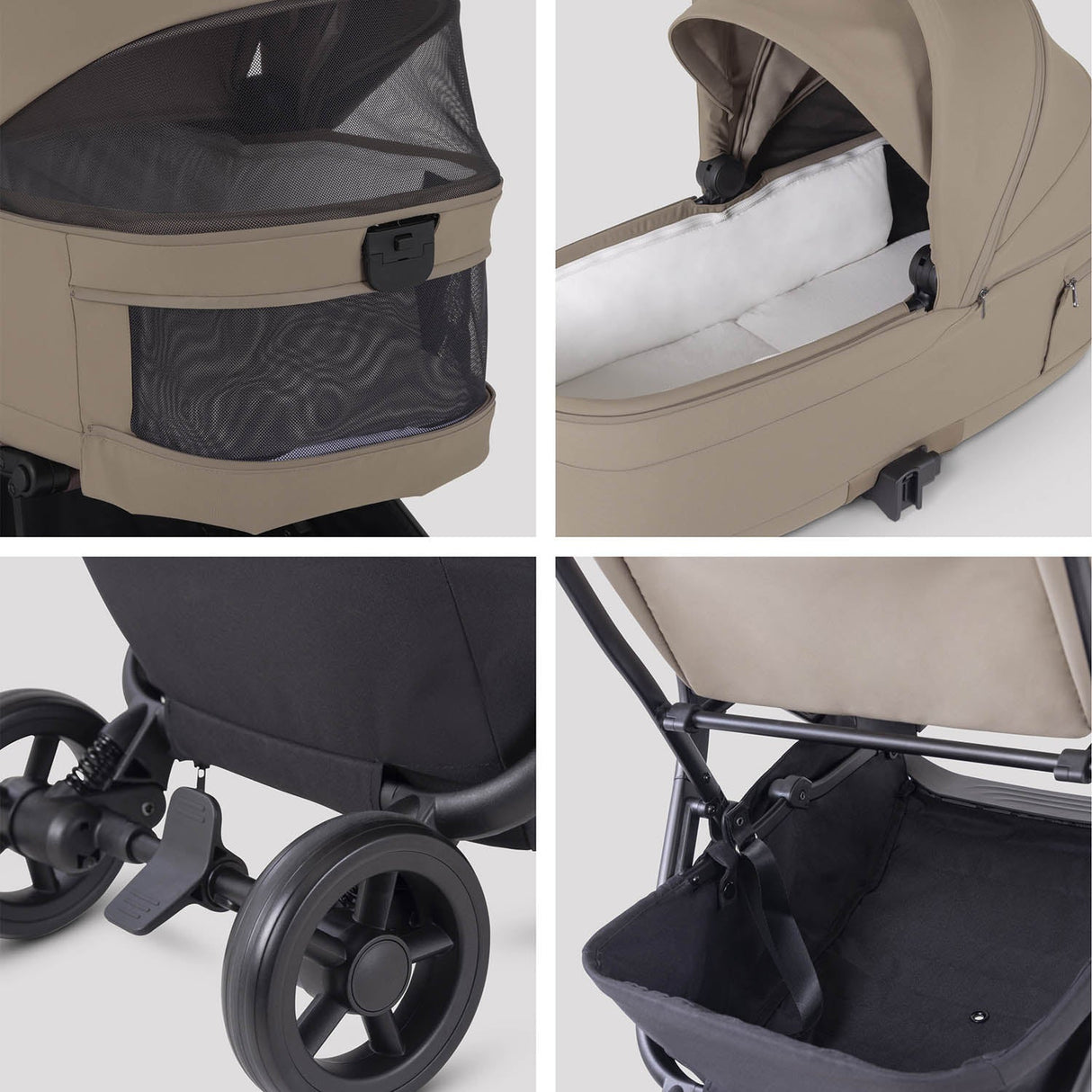 Silver Cross Nia Glide Plus Travel System - Champagne