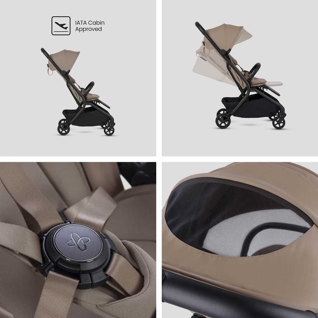 Silver Cross Nia Glide Plus Travel System - Champagne