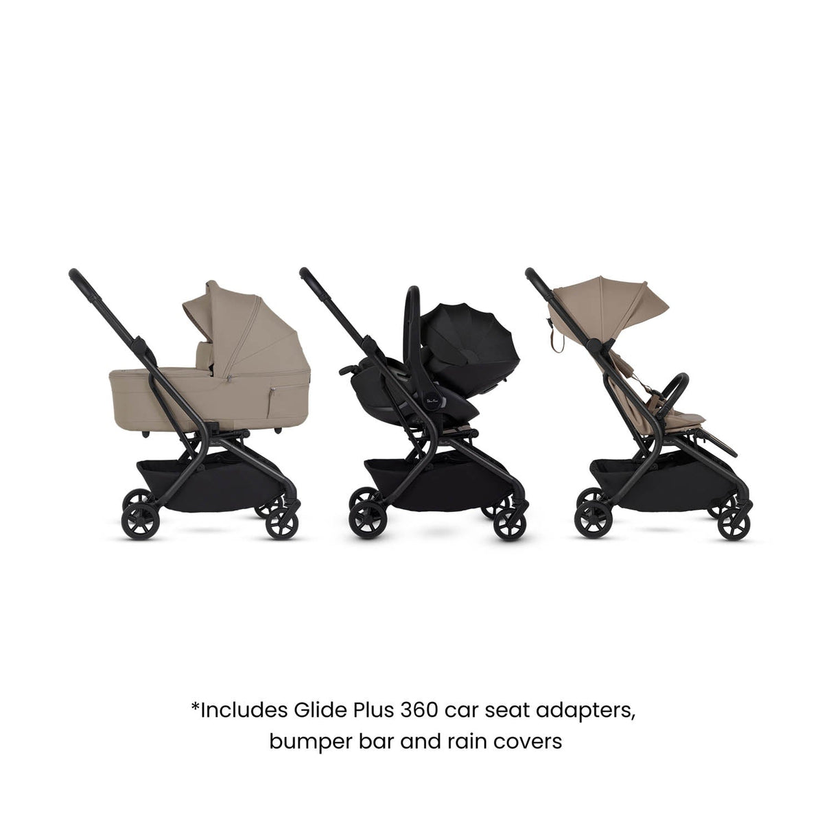 Silver Cross Nia Glide Plus Travel System - Champagne