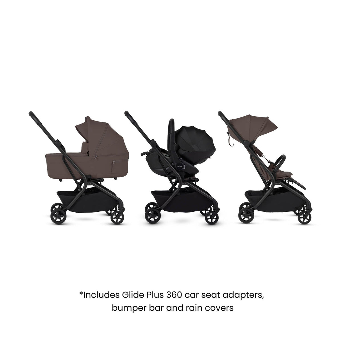 Silver Cross Nia Glide Plus Travel System - Chocolate