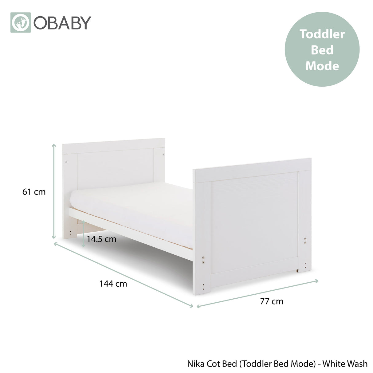 Obaby Nika 2 Piece Room Set - White Wash